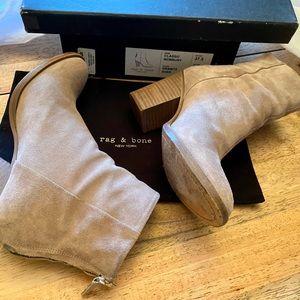 Rag & Bone Classic Newbury Boot in Granite Suede.  W/O SHOE BOX